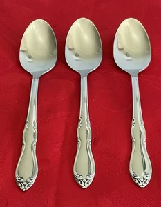 Oneida stainless Homestead lot of 3 teaspoons 6" NM polished - Picture 1 of 4