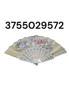 Antique Hand Painted Fan With Ladies And Sequins To Restore - Picture 1 of 17