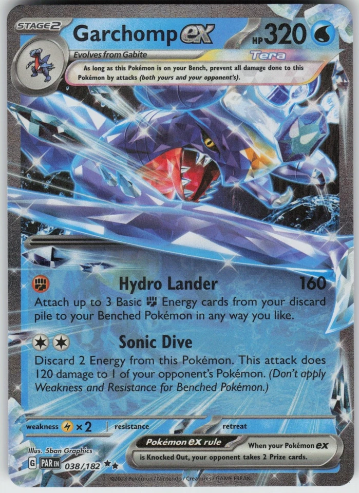 Holo Foil Garchomp ex 038/182 Double Rare SV04: Paradox Rift - Image 1 of 1