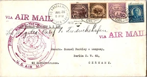 1929 Los Angeles CA USA LZ 127 Graf Zeppelin Airmail Cover to Berlin Germany - Picture 1 of 2