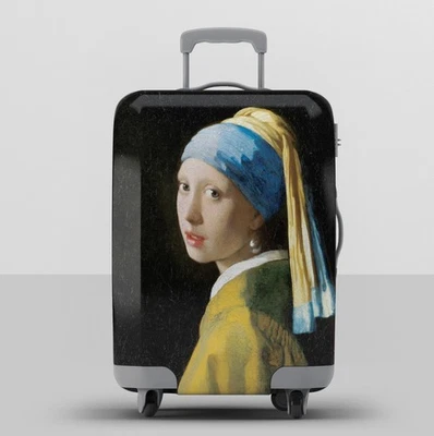 Девочка с жемчугом серьги багажный чехол - классическое искусство путешествий чемодан протектор - Изображение 1 из 3