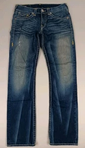 Pantalones de mezclilla True Religion World Tour Ricky Super T asiento de punto amarillo 34 (34W X 33L) - Imagen 1 de 21
