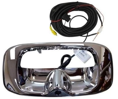 Tailgate Handle Bezel Trim Chrome Finish with Backup Camera and 26 feet Cable Foto 1 de 4