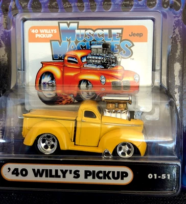 MUSCLE MACHINES 1940 40 WILLYS PICKUP TRUCK LIMITED EDITION 1/64 DIECAST  - Image 1 of 2