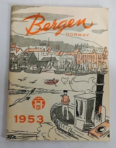 Vintage 1953 Bergen Norway Informational Travel Book Booklet Brochure - Picture 1 of 10