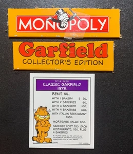 Monopoly   GARFIELD   CLASSIC GARFIELD 1978   TITLE DEED CARD   2003 - Picture 1 of 3