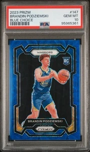 Brandin Podziemski 2023-24 Prizm Choice Rookie RC Blue /49 PSA 10💎 LOW POP - Picture 1 of 3