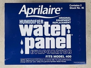 Genuine AprilAire 45 Humidifier Water Panel Filter 2 PACK for AprilAire 400 NEW - Picture 1 of 6