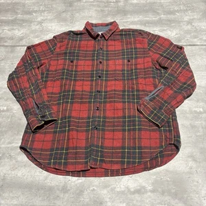 Wallace & Barnes Button Down Hemd Herren XL rot Baumwolle kariert Flanell - Bild 1 von 10