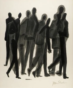 Ben Shahn Many Men - Rilke Portfolio Modernist Figuren Druck - Bild 1 von 2