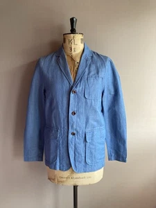 Alex Mill Chore Jacket Mens Size M Blue Linen Cotton Utility Worker Field - Picture 1 of 12