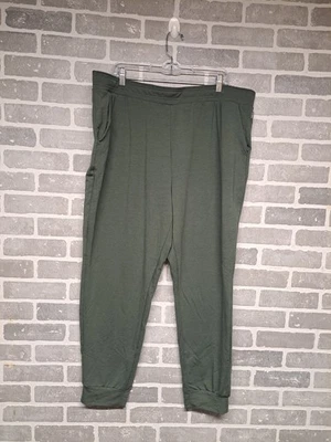 Eddie Bauer Lounge Women's Fleece Cozy Pull On Green Pants Size XXL - Image 1 of 4