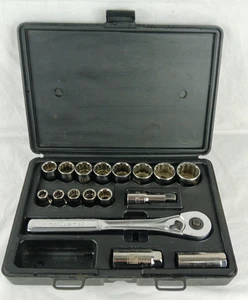 CRAFTSMAN 1/2 17 PC SOCKET WRENCH SET 12PT EASY READ 934930EXCELLNT SHAPE - Picture 1 of 7