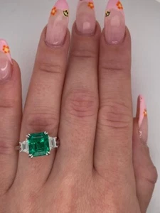 Anillo de diamantes de oro blanco de 14 quilates creado en laboratorio banda ... - Imagen 1 de 11