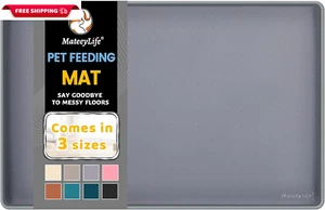 Silicone Cat & Dog Food Mat for Floors Waterproof, Anti-Slip Dog Bowl Mats for F - Picture 1 of 20