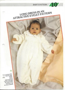 Knitting pattern baby/reborn full length dress in 3 ply - Picture 1 of 1