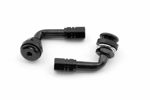 COPPIA VALVOLE ARIA CERCHI MOTO 90° Ø 9 mm NERE HONDA DUCATI KAWASAKI - Picture 1 of 1