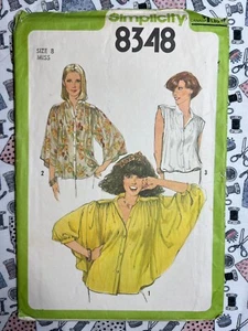 Simplicity Sewing Pattern 8348 Misses Blouse Size 8 Cut Complete - Picture 1 of 3