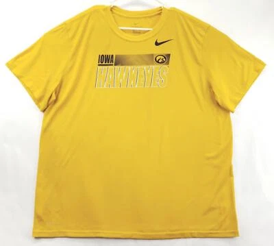 Nike Iowa Hawkeyes Shirt Mens 3XL Yellow Dri-Fit Short Sleeve - Image 1 of 4