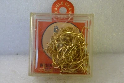 VINTAGE ORIGINAL EAGLE CLAW 178 GOLD BEAK HOOKS 100 PCS SZ 6 FISHING BAIT HOOKS - Image 1 of 3