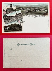 Litho AK LEIPA in Böhmen um 1900 Marktplatz, Spitzberg, Stefanie Turm ( 112492 - Bild 1 von 1