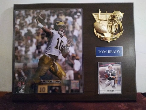 Tom Brady University Of Michigan Football #10 Sports Plaque Michigan Wolverines Cover