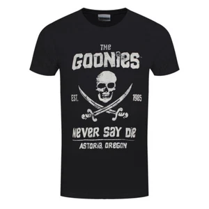 Camiseta negra para hombre de The Goonies con licencia oficial Never Say Die - Imagen 1 de 4