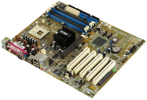 Asus P4P800 SE 4x DDR Socket 478 5x PCI AGP REV 2.0 2x IDE FDD - Picture 1 of 2