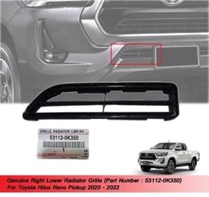RH Lower Radiator Grille 53112-0K350 For Toyota Hilux Revo 2020 2021 2022 - Picture 1 of 7