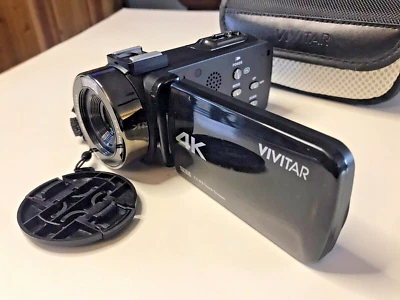 Vivitar DVR4K-BLK Compact Camcorder Black Video Camera Untested - Image 1 of 4