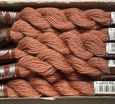 DMC Wool Embroidery Floss Broder Medicis terra Cotta 8166 27.3yd Skein Lot of 9 - Image 1 of 4