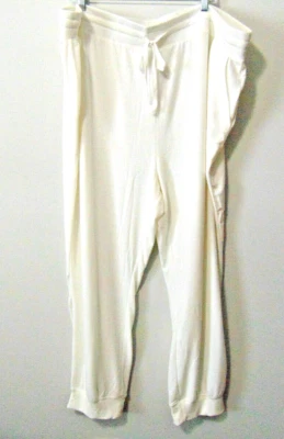 Nuevo con etiquetas para mujer talla 3X talla grande 22W-24 pijama/pantalones de salón suaves tacto blanco Foto 1 de 3
