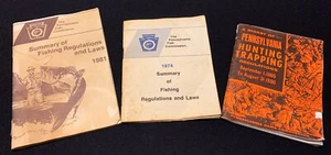 3 Vtg 1974 81 Pennsylvania Fish & 1985 Game Commission Regulations Booklets Lot - Picture 1 of 6