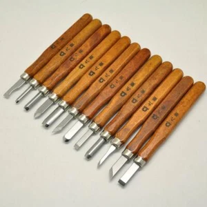 12pcs Wood Carving Hand Chisel Tool Set Woodworking Professional Gouges + Box - Picture 1 of 1