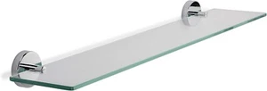 iflo Milton 51cm Floating Glass Wall Shelf Chrome Plated Bathroom Shelf Fixings - Picture 1 of 11
