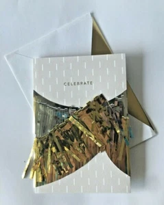 Hallmark Signature Wedding Card w/Envelope ~ Bold Gold & Silver Foil Streamers - Picture 1 of 4