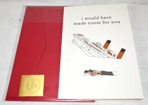 Titanic Thema Valentinstag Karte "Ich hätte Platz für Sie gemacht" Größe 8"X5,5" - Bild 1 von 4