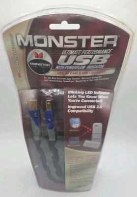 Monster Ultimate Performance 7ft USB cable w/ Power indicator 119067-00 - NEW - Image 1 of 4