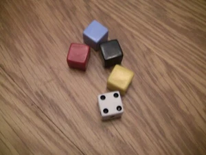 First Edition Pictionary Replacement die and pawns - Picture 1 of 1