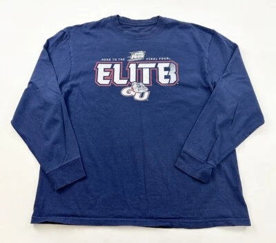 Gonzaga University Bulldog's Shirt Mens XL Blue 2015 Final Four Long Sleeve NCAA - Image 1 of 4
