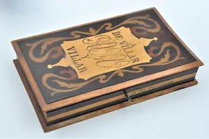 Ancien coffret à cigares A DE VILLAR Y VILLAR en marqueterie fin 19° collection - Foto 1 di 9