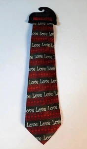 Kieth Daniel's Novelty Valentine's Day Neck Tie Hearts Love Red 100% Silk New - Picture 1 of 6