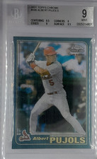 2001 Topps CHROME Albert Pujols ROOKIE Card Beckett Graded 9 Mint - No Reserve