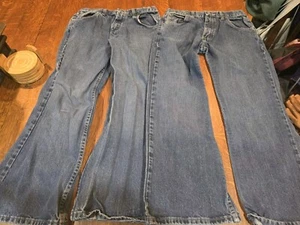 Boys 12 Husky Blue Jeans 2 Pair Wrangler Brand - Picture 1 of 11