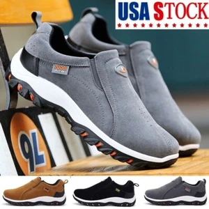 Casual Men's Loafers Outdoor Comfortable Sneakers Non-slip Walking Hiking Shoes - Picture 1 of 24