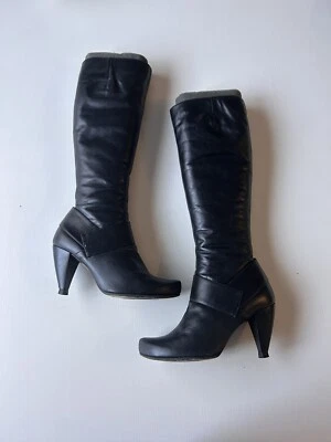 Chie Mihara Womens Black Leather Tall High Heel Boots Size EU 37.5 - Image 1 of 4
