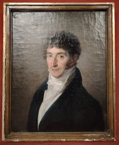 Dipinto olio su tela - ritratto di un nobile, primi '800 - Foto 1 di 11