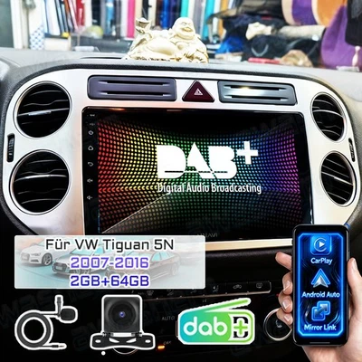 DAB+ Für VW Tiguan 5N 2007-2016 Carplay Android 15 Autoradio FM BT GPS WIFI 64GB - Bild 1 von 4
