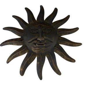 Metall antik Sonnengesicht Wanddeko Kunst Vintage inspiriert Outdoor Garten Akzent - Bild 1 von 5