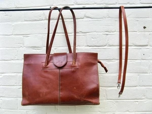 Glossy chestnut leather handbag Large - Picture 1 of 1